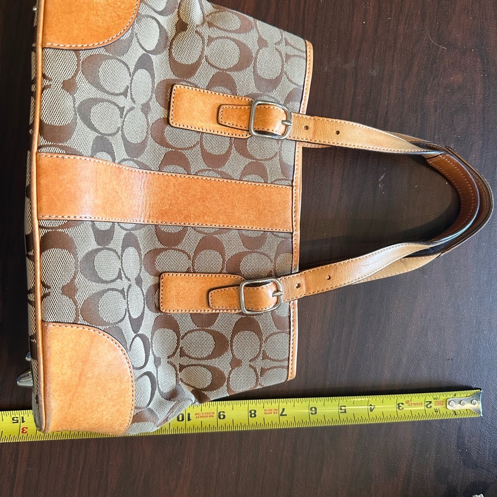 Coach Signature Brown and Tan Tote Bag
